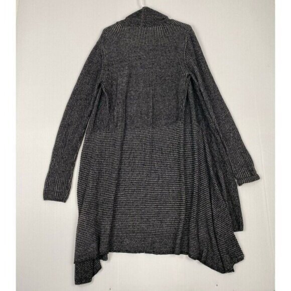 Cabi 3530 Long Layer Cardigan Sweater‎ Medium Size M Open Front Black and Gray - Picture 2 of 9
